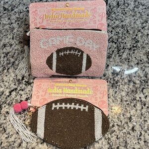 NWT Game Day Beaded Football Pouch Bundle